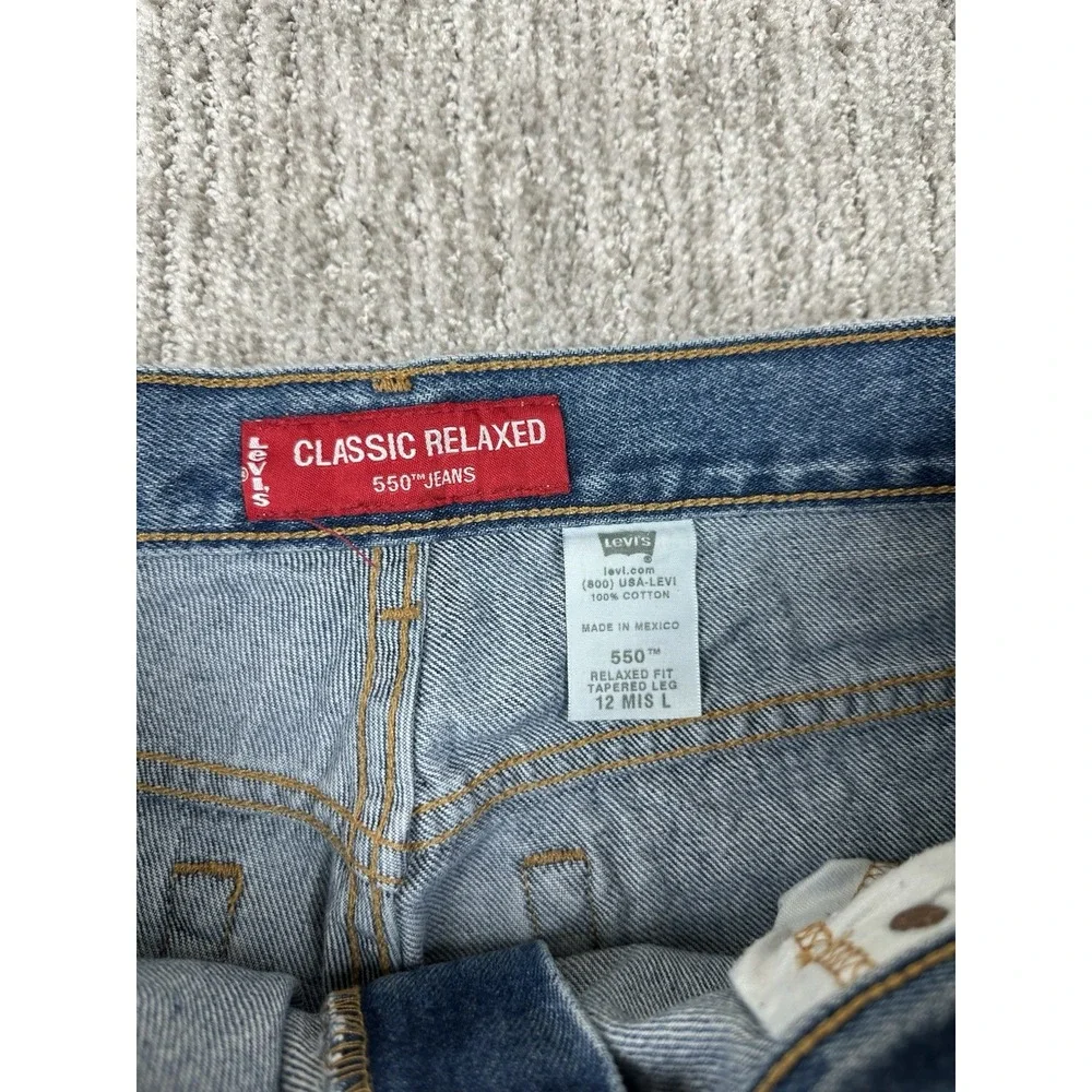 Vintage Levis 550 Jeans Womens 12 L (30x32) Relaxed Fit Tapered Leg Medium Wash
